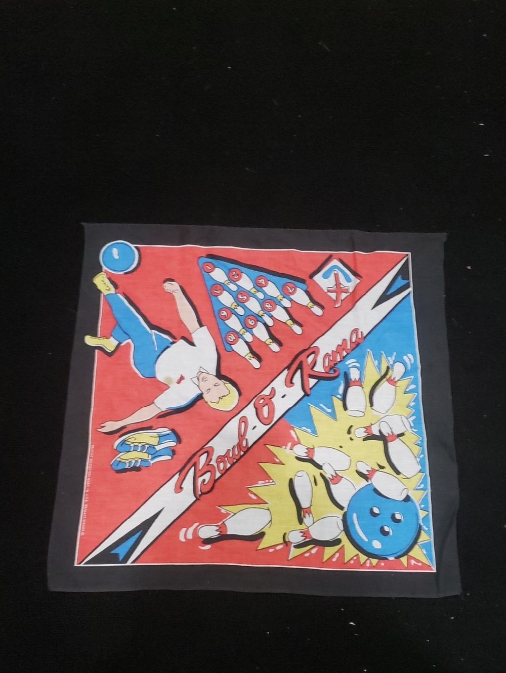Bowl-o-Rama Vintage Bandana Hanky Towel